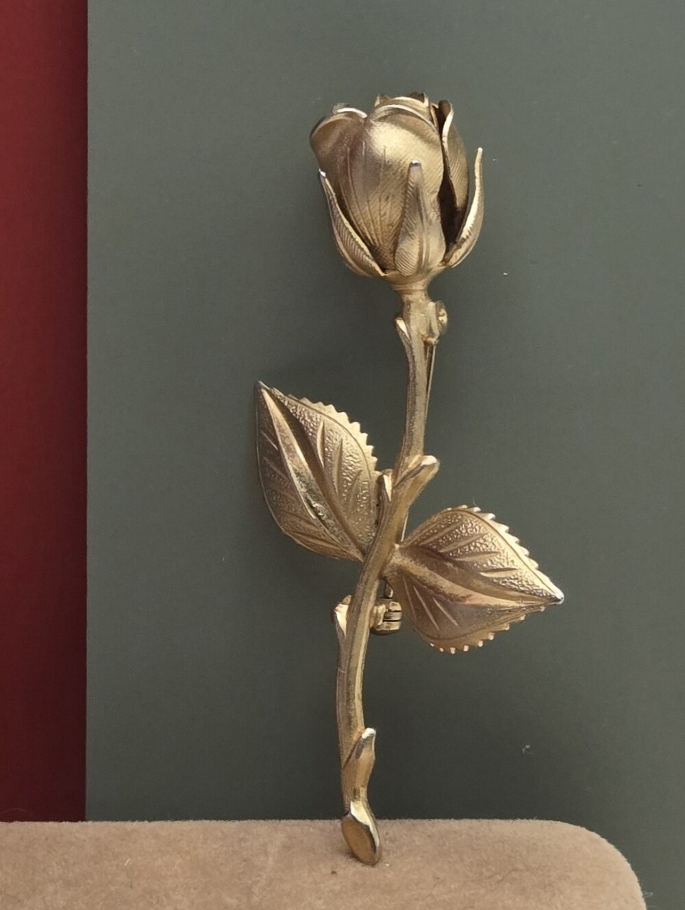 Vintage Gold Rosebud Brooch Pin - Picture 13 of 13